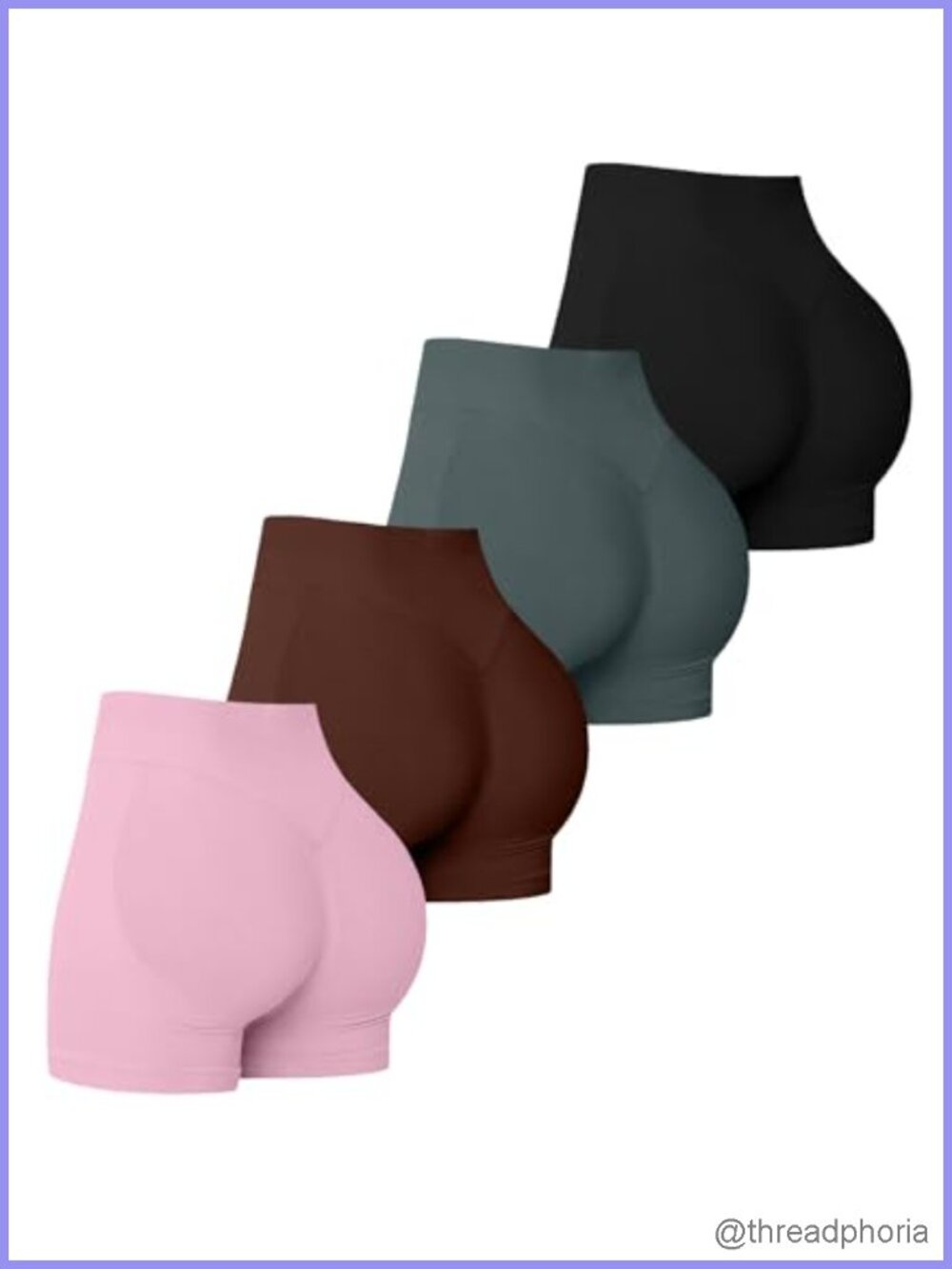 4 Pack Women's Seamless Scrunch Butt Lifting High Waisted Gym Shorts